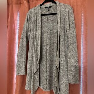 Gray Open Front Women's Sweater